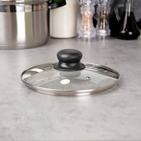 Pokrywka Szklana Żaroodporna Odpowietrznik 18 cm VILDE Zmywarka