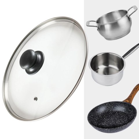 Pokrywka Szklana Żaroodporna Odpowietrznik 26 cm VILDE Zmywarka