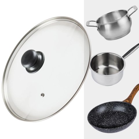 Pokrywka Szklana Żaroodporna Odpowietrznik 28 cm VILDE Zmywarka