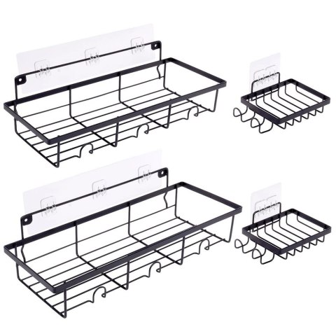 Półka pod prysznic metalowa czarna 4 szt. Półka pod prysznic metalowa czarna 4 szt.