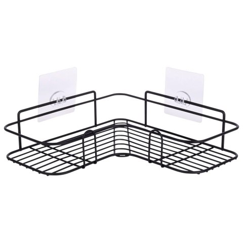 Półka pod Prysznic Metalowa Łazienkowa Czarna Przyklejana VILDE 26,5x26,5cm