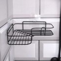 Półka pod Prysznic Metalowa Łazienkowa Czarna Przyklejana VILDE 26,5x26,5cm
