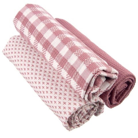 Zestaw Ścierki Kuchenne 50 x 70 cm 3 szt. ORION Bawełniane Duże Różowe