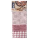 Zestaw Ścierki Kuchenne 50 x 70 cm 3 szt. ORION Bawełniane Duże Różowe