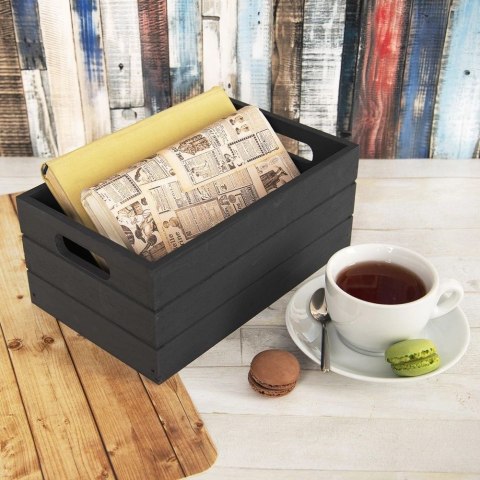 Skrzynka Drewniana Czarna Ozdobna do Przechowywania 26 x 16 cm ORION