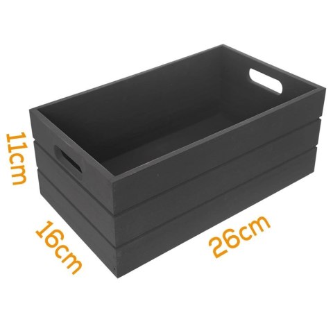 Skrzynka Drewniana Czarna Ozdobna do Przechowywania 26 x 16 cm ORION