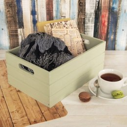 Skrzynka Drewniana Zielona Duża Ozdobna Przechowywanie 31 x 21 cm ORION