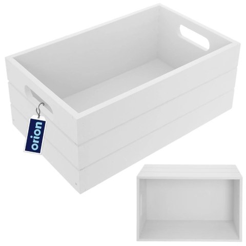 Skrzynka Drewniana Biała Duża Przechowywanie Owoce Warzywa 31 x 21 ORION