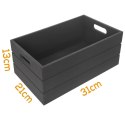 Skrzynka Drewniana Czarna Duża Przechowywanie 31 x 21 x 13 cm ORION