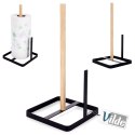 Stojak na Ręcznik Papierowy Drewno Metal Czarny Wolnostojący 30 cm VILDE