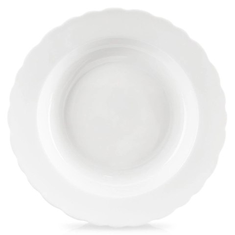 Talerz Obiadowy Głęboki Porcelanowy MONA 350 ml ORION 24 cm Falowany Rant