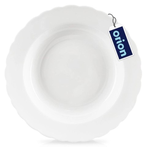 Talerz Obiadowy Głęboki Porcelanowy MONA 350 ml ORION 24 cm Falowany Rant
