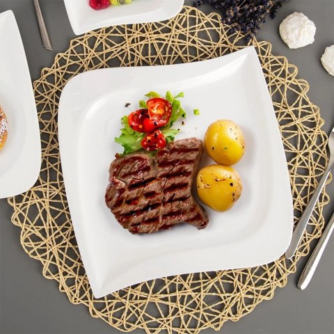 Talerz obiadowy płytki porcelanowy MONA 25x25 cm Talerz obiadowy płytki porcelanowy MONA 25x25 cm