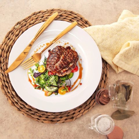 Talerz Obiadowy Płytki Porcelanowy MONA 27 cm ORION Biały Zmywarka