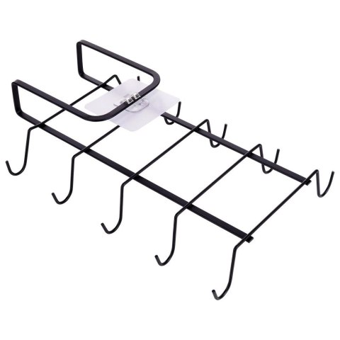 Wieszak na Kubki Metalowy Czarny VILDE Podszafkowy LOFT 29 x 18,5 cm