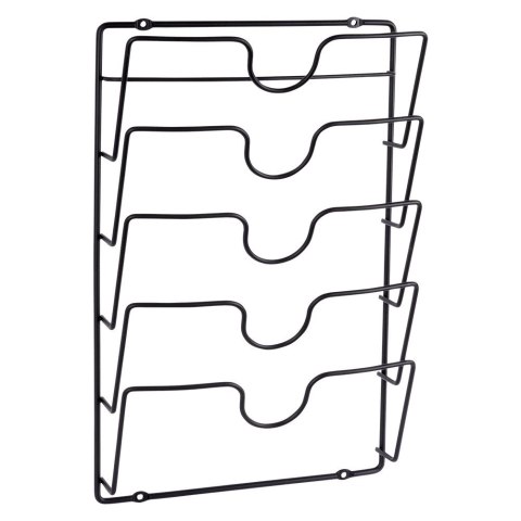 Wieszak na Pokrywki Metalowy VILDE Czarny na 5 Pokrywek LOFT