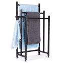Wieszak Na Ręczniki Stojący Metalowy Czarny Solidny VILDE 45,5x25,5x84 cm