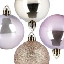 Bombki Choinkowe VILDE Różowo-Złote 5 cm 12 szt. Nietłukące Brokat