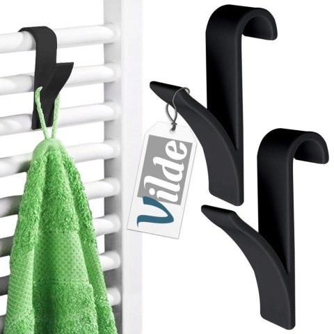 Haczyk Wieszak VILDE na Kaloryfer 2 szt. Czarny Suszenie Ręczników