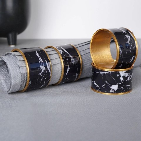 Obrączki Pierścienie Złote na Serwetki Metalowe VILDE 4,5 cm 4 szt.