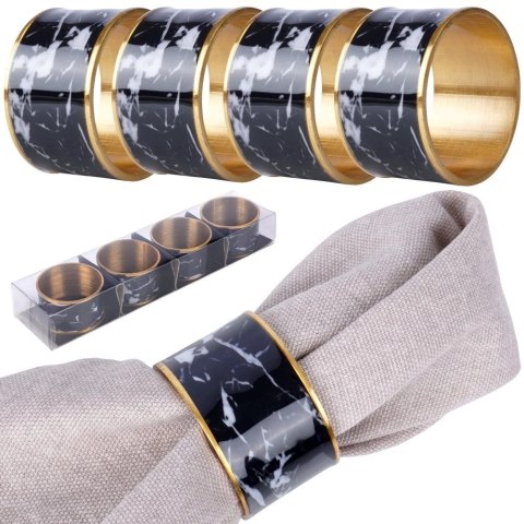 Obrączki Pierścienie Złote na Serwetki Metalowe VILDE 4,5 cm 4 szt.
