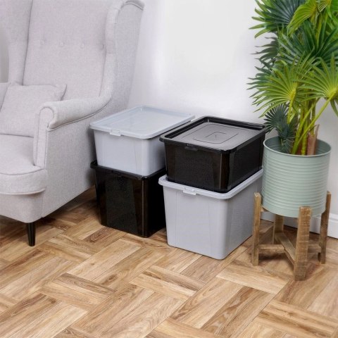 Pojemnik do Przechowywania z Pokrywką 20 L VILDE Szary 40 x 33 x 20 cm