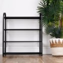 Regał na Buty 4-Piętrowy Poziomowy Metalowy na 8-12 Par Butów ORION Czarny