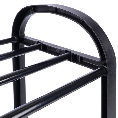 Regał na Buty 4-Piętrowy Poziomowy Metalowy na 8-12 Par Butów ORION Czarny