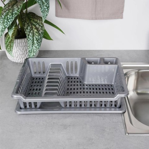 Suszarka na Naczynia Szara Ociekacz z Tacą na Talerze 40 cm ORION