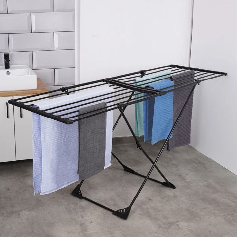 Suszarka na pranie metalowa czarna rozsuwana XXL 110-189 cm Suszarka na pranie metalowa czarna rozsuwana XXL 110-189 cm