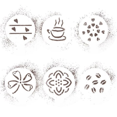 Szablony do Kawy i Deserów 6 el. do Ozdabiania Ciast Ciasteczek ORION