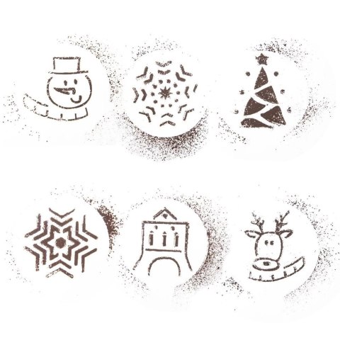 Szablony do Kawy i Deserów Świąteczne 6 el. na Boże Narodzenie ORION