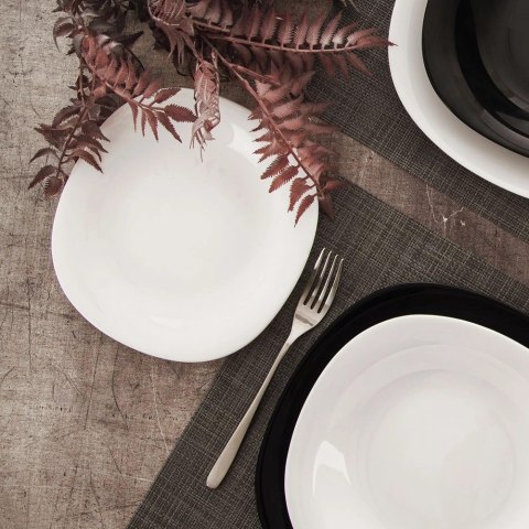 Talerz Deserowy Szklany Biały LUNA Kwadratowy 20 cm ORION Zmywarka