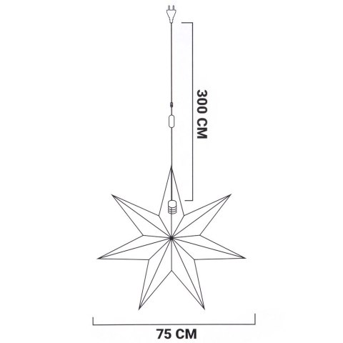 Gwiazda świecąca welurowa beżowa wisząca 75 cm Gwiazda świecąca welurowa beżowa wisząca 75 cm