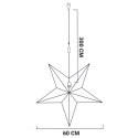 Gwiazda świecąca welurowa czarna wisząca 75 cm