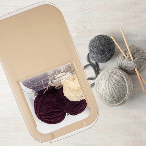 Pojemnik na Kapsułki Karmę Proszek 5 L 35 x 19,5 x 13 cm ORION Beżowy