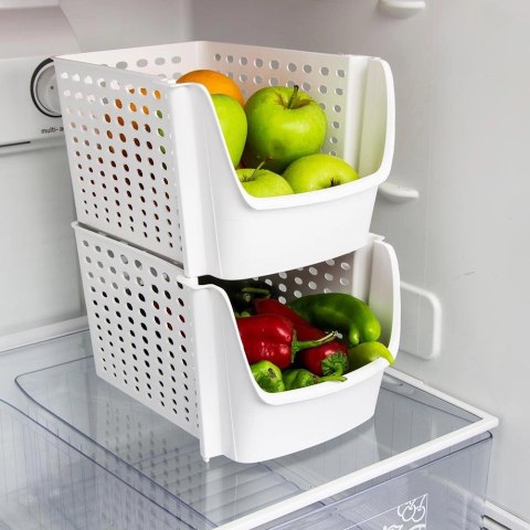 Pojemnik na Warzywa Owoce Piętrowany VILDE z Wentylacją 29 x 21 x 16 cm