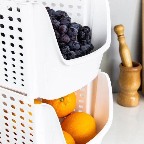 Pojemnik na Warzywa Owoce Piętrowany VILDE z Wentylacją 29 x 21 x 16 cm