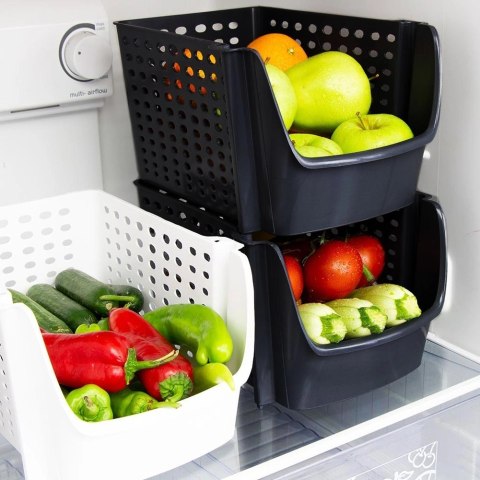 Pojemnik na Warzywa Owoce Piętrowany VILDE z Wentylacją 29 x 21 x 16 cm
