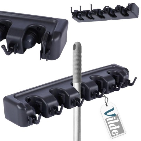 Wieszak na Mopa Ścienny VILDE 5 Automatycznych Uchwytów 41 cm