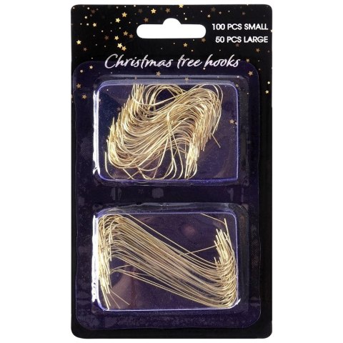 Zawieszki Haczyki 150 szt. VILDE Metalowe Złote na Bombki 4/6 cm