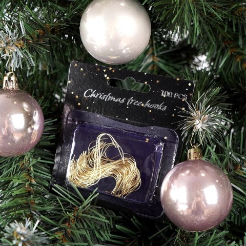 Zawieszki Haczyki 100 szt. VILDE Metalowe Złote na Bombki 4 cm