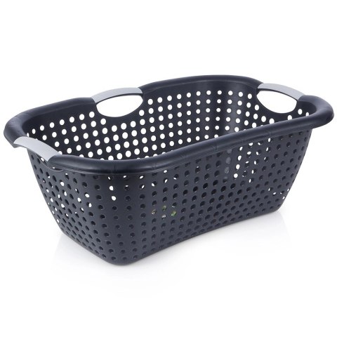 Kosz na Pranie Plastikowy Czarny 26 L VILDE Wytrzymały i Pojemny