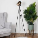 Lampa podłogowa metalowa czarna 148 cm