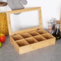 Organizer na Herbatę Bambusowy EXCELLENT HOUSEWARE 32 x 20 x 6,5 cm 8 el.