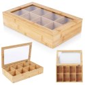 Organizer na Herbatę Bambusowy EXCELLENT HOUSEWARE 32 x 20 x 6,5 cm 8 el.