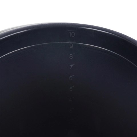 Wiadro Gospodarcze Plastikowe Czarne 10 L VILDE Recykling z Miarką