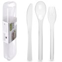 Zestaw Sztućców 4 el. EXCELLENT HOUSEWARE Turystyczne Plastik Etui