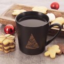 Kubek Porcelanowy 500 ml ORION Czarny Choinka Świąteczny do Mikrofali