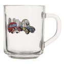 Kubek Szklany dla Dziecka AUTO 230 ml ORION z Uchem do Zmywarki